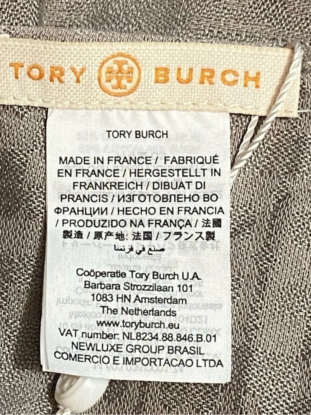 Tory Burch Mosaic Logo Jacquard Scarf Shawl Made in France Cotton Silk